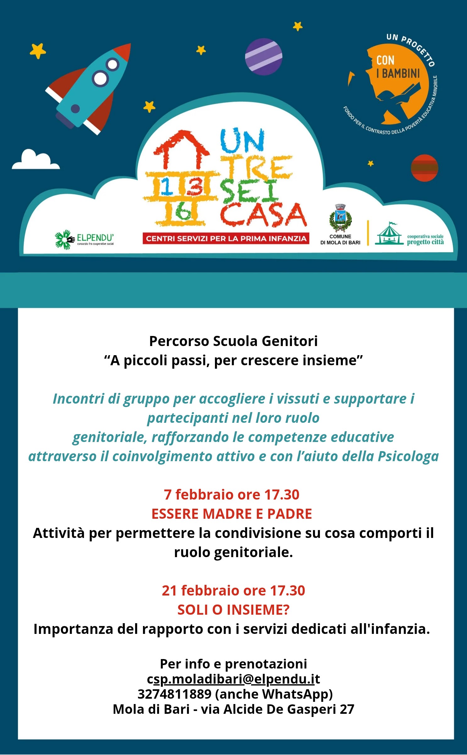 Centro servizi per la prima infanzia “UN, TRE, SEI…CASA!”